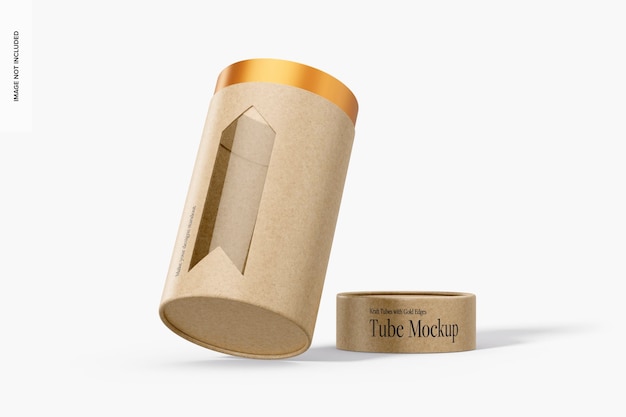 Cardboard Tube with Window Mockup