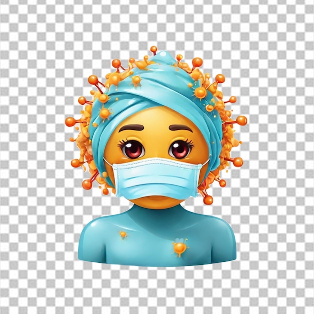 PSD care emoji coronavirus on white background