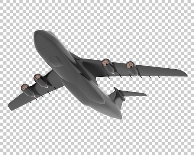 Cargo airplane on transparent background 3d rendering illustration