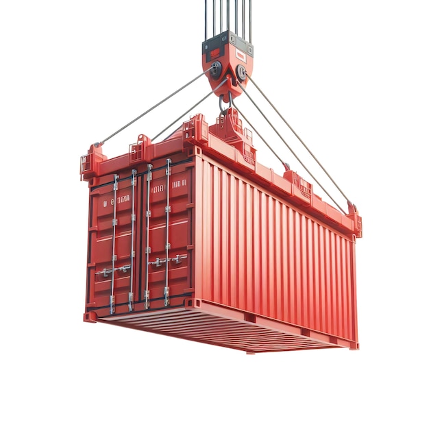 PSD cargo container isolated on transparent background