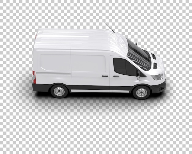 PSD cargo van isolated on background 3d rendering illustration