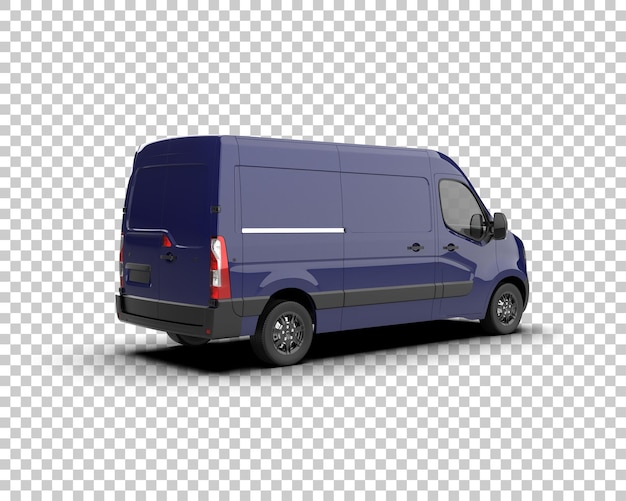 PSD cargo van isolated on background 3d rendering illustration