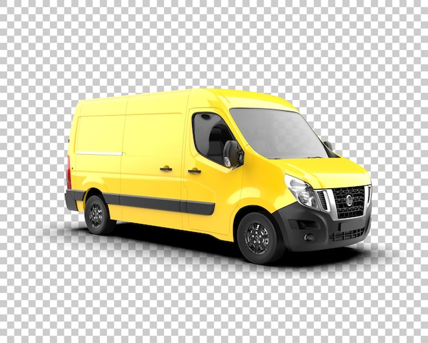 PSD cargo van isolated on background 3d rendering illustration