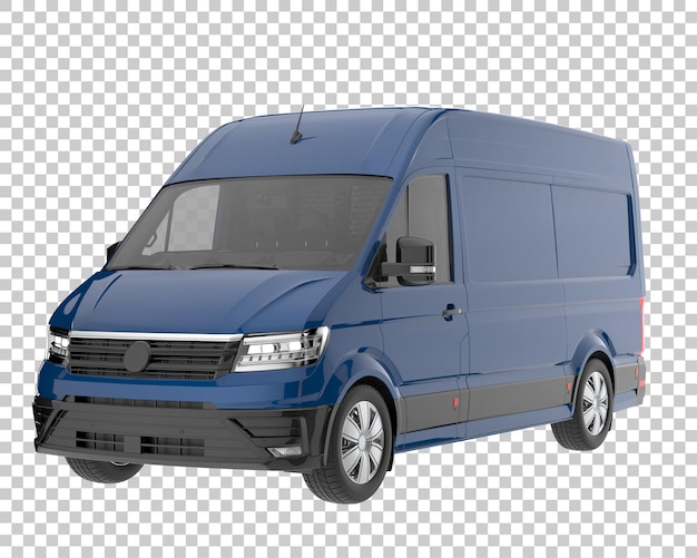 Cargo van on transparent background. 3d rendering - illustration