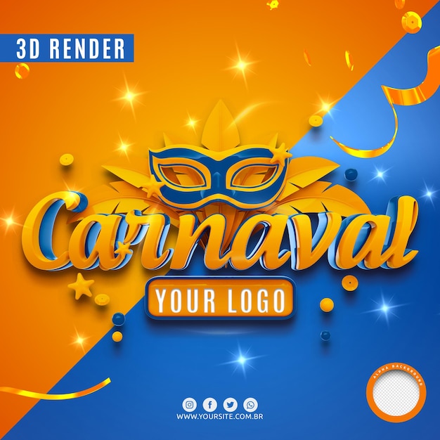 Carnival deals 3d render isolated Premium Psd