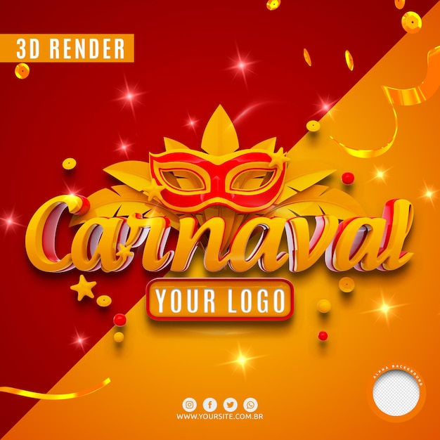 Carnival deals 3d render isolated Premium Psd