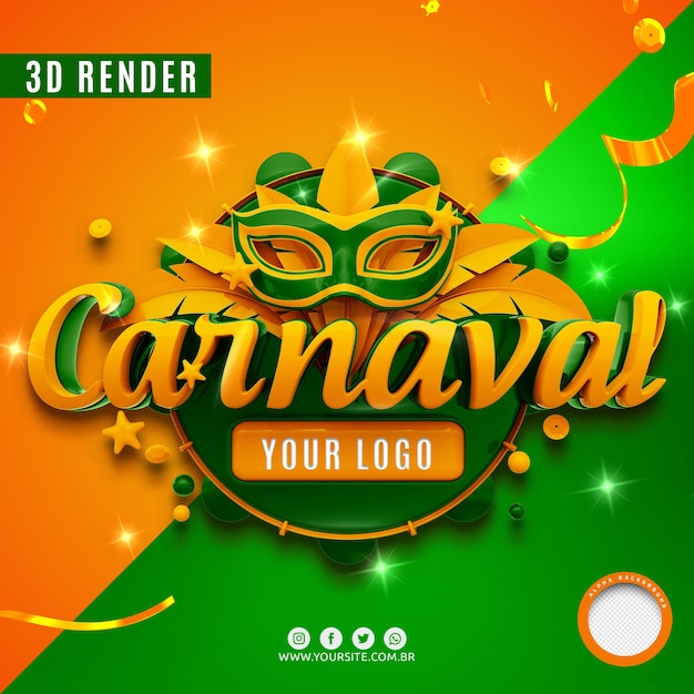 Carnival deals 3d render isolated Premium Psd