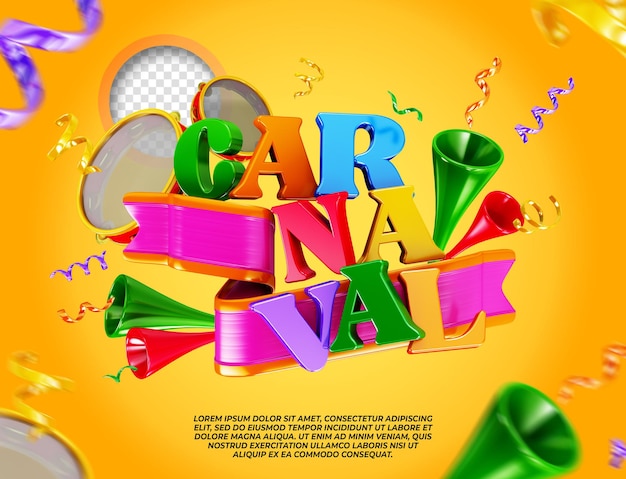 Carnival logo in brazil for companies in 3d