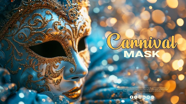 Carnival mask realistic psd background