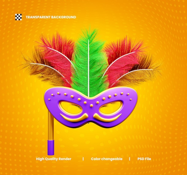 PSD carnival party eye mask 3d icon