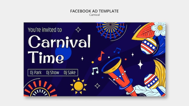 Carnival party facebook template