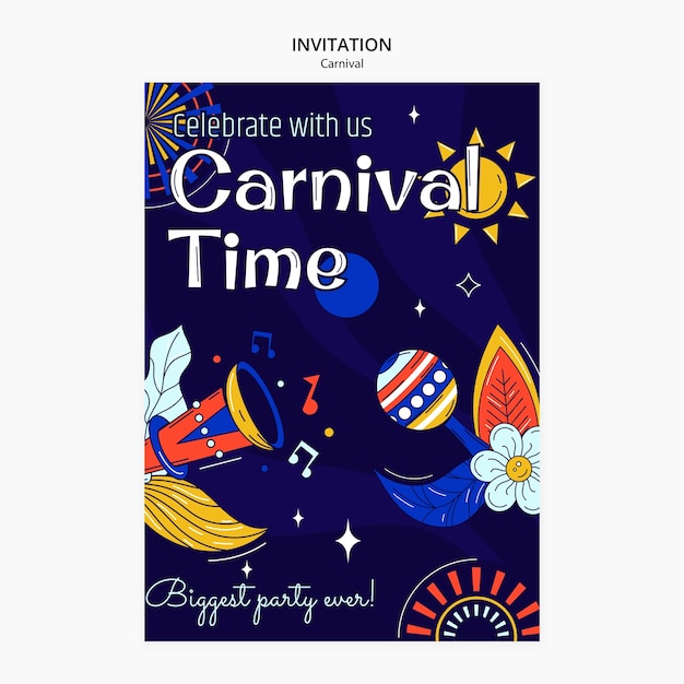 Carnival party invitation template