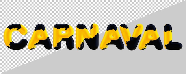 Carnival text design with 3d modern effect style