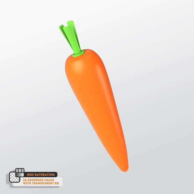 Carrot 3d icon isolated on white