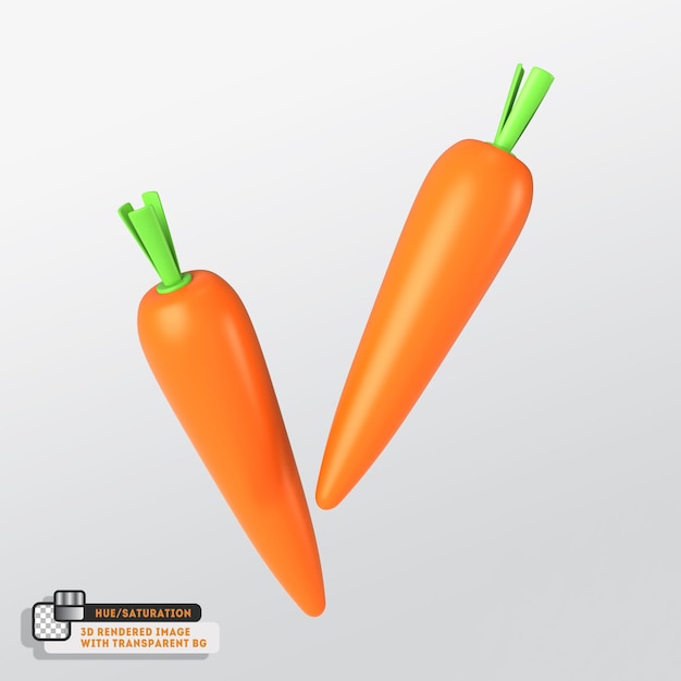 Carrot 3d icon isolated on white