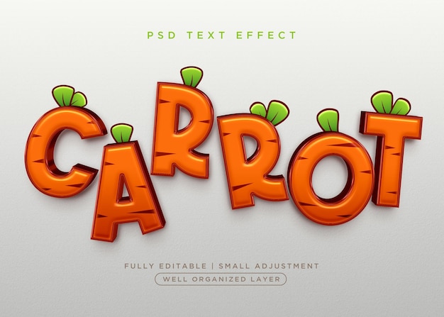 Carrot 3d style text effect