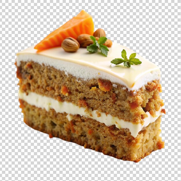 PSD a carrot cake with a piece of cake on it