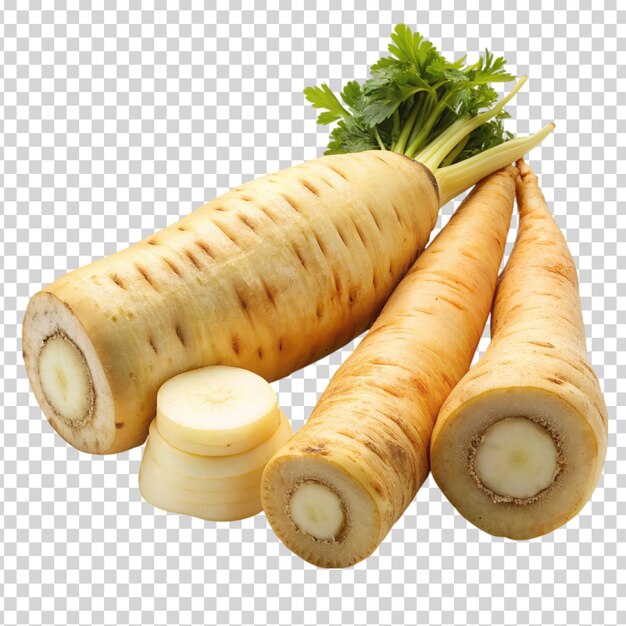 Carrots and turnips on transparent background