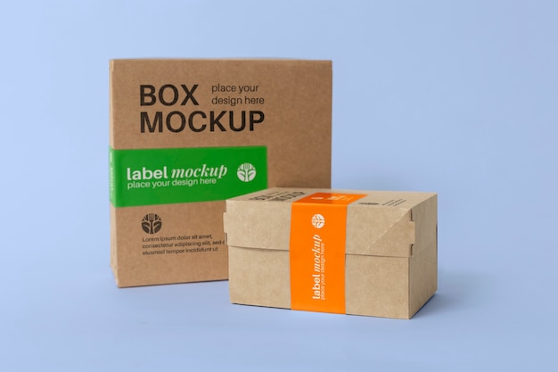 Carton boxes with labels arrangement