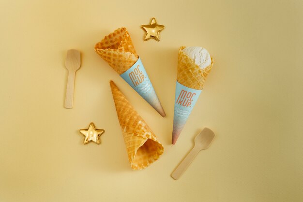 PSD carton cone mockup design