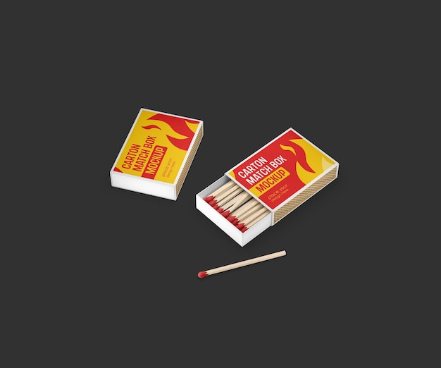 Carton match box mockup