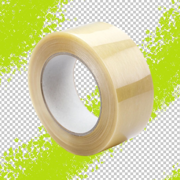 PSD carton packing tape roll transparent background