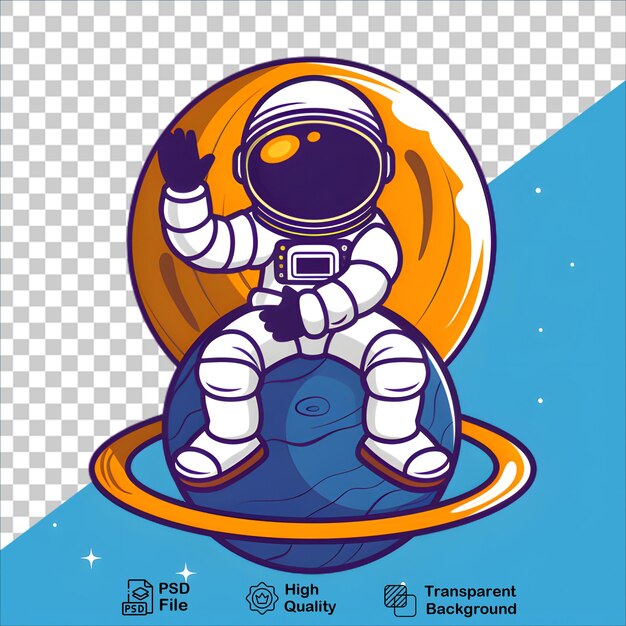 Cartoon Astronaut and Planet Artwork