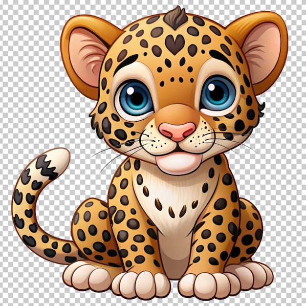 PSD a cartoon baby cheetah