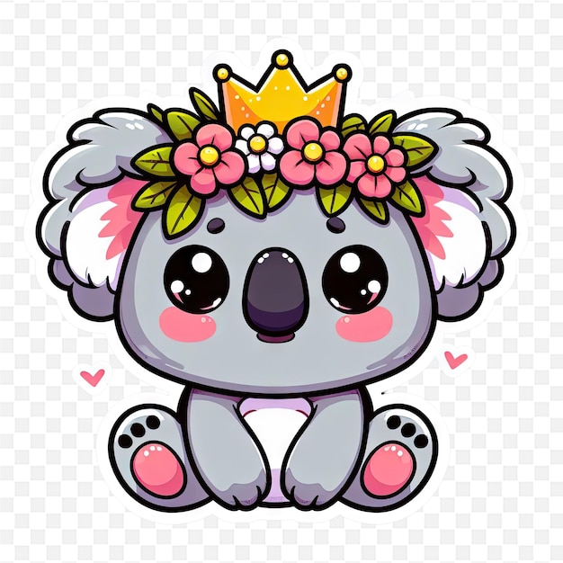 a cartoon baby with a flower crown on its head