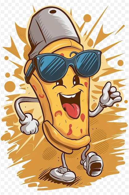 PSD a cartoon of a banana with the word cheese on it