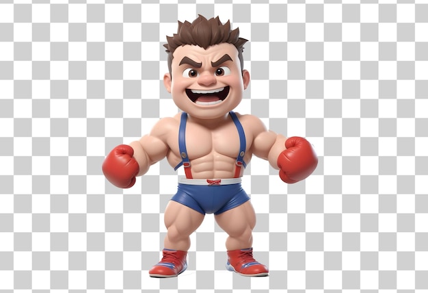 a cartoon of a boxer with a face on the front