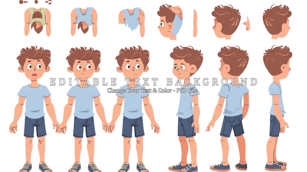 Cartoon Boy Character Poses