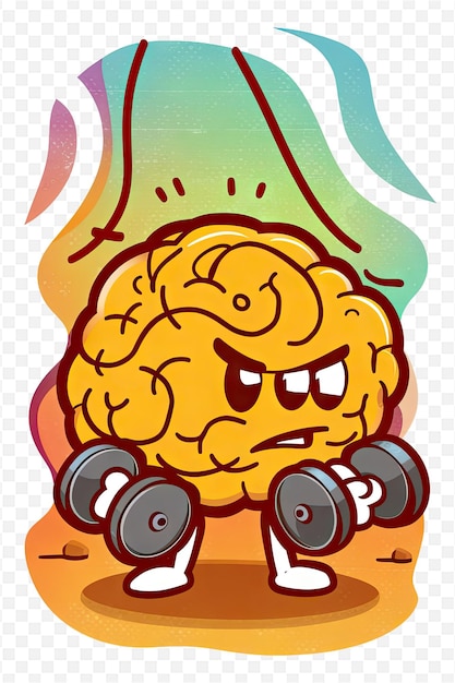 a cartoon of a brain with a brain on it