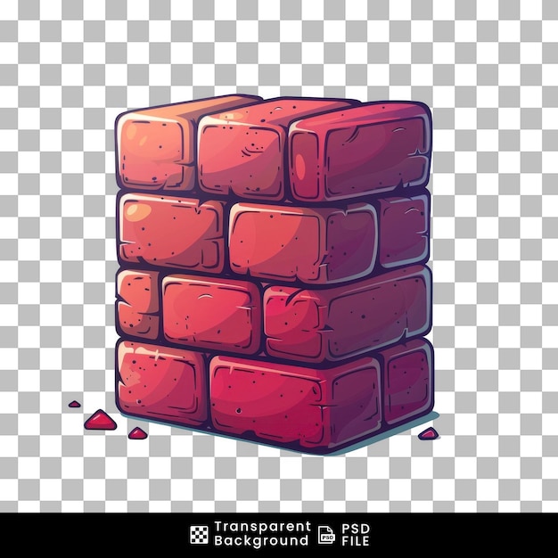 Cartoon brick wall isolated on black background