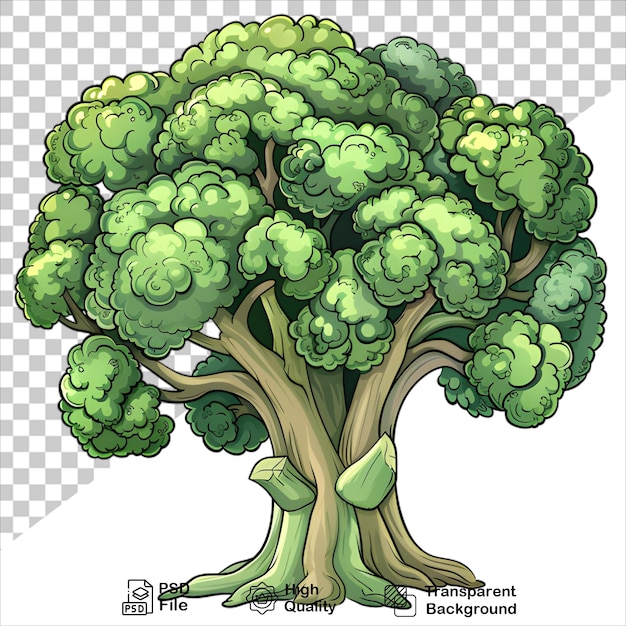 PSD cartoon broccoli head png with transparent background