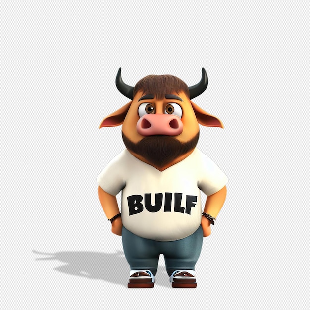 PSD cartoon buffalo