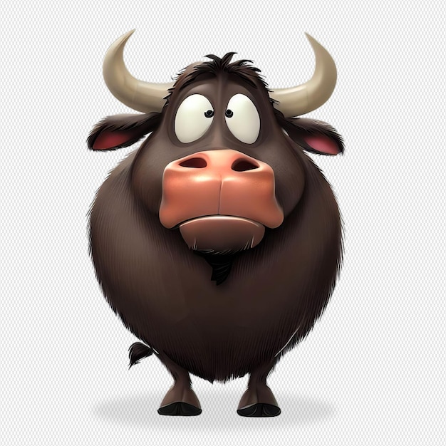 A cartoon bull with a big nose PNG