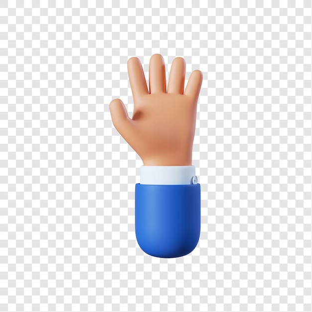 Cartoon businessman hand open gesture