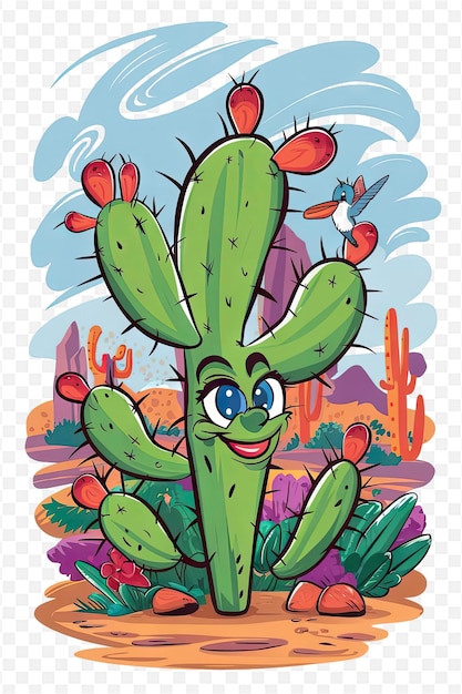 a cartoon of a cactus with a smile on its face