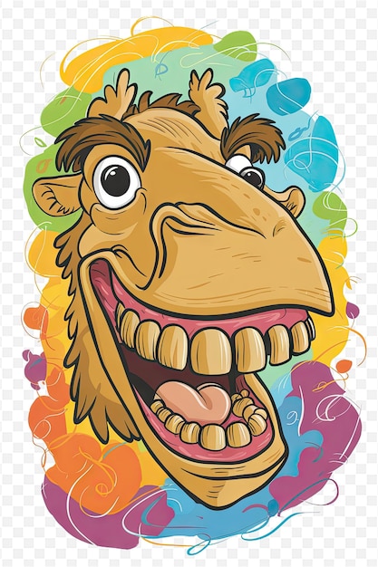 a cartoon camel with a big smile and a big smile