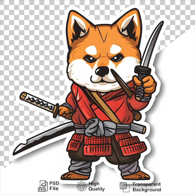 Cartoon Canine Hero with Sword Isolated on Transparent with png design