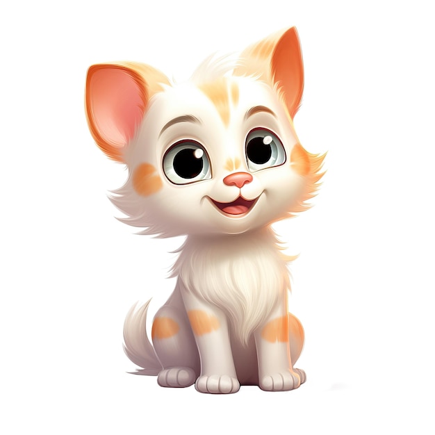 A cartoon cat with a big smile on its face