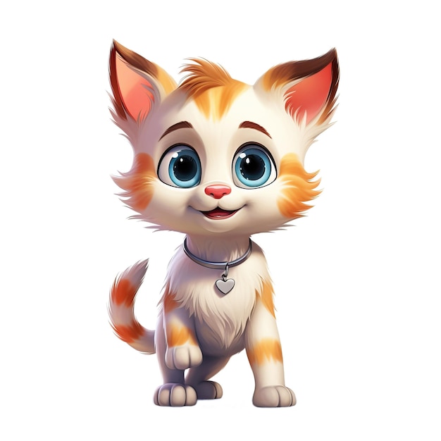 A cartoon cat with a collar that says'cat'on it