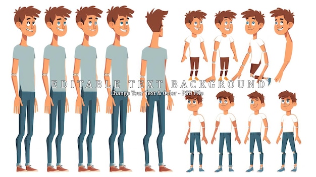 PSD cartoon character animation sprite sheet