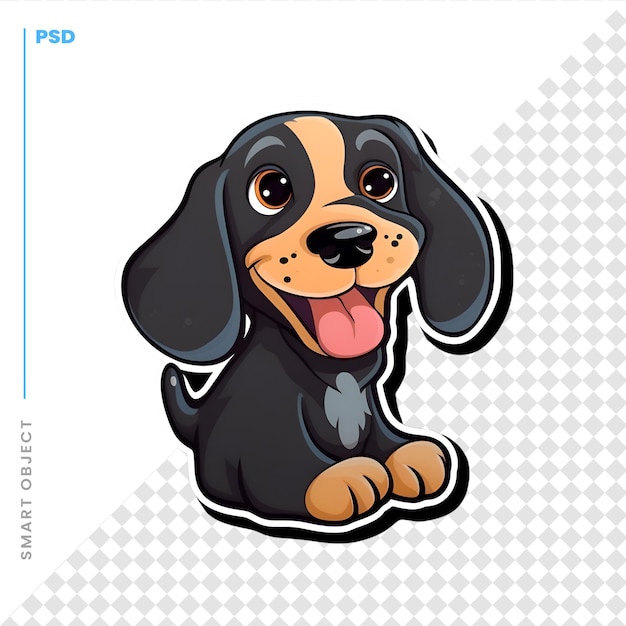 Cartoon character of a dachshund dog Vector illustration