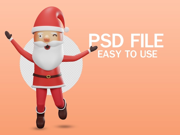 cartoon character santa claus  3d rendering