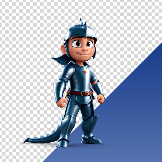 a cartoon character with a blue background and a white triangle