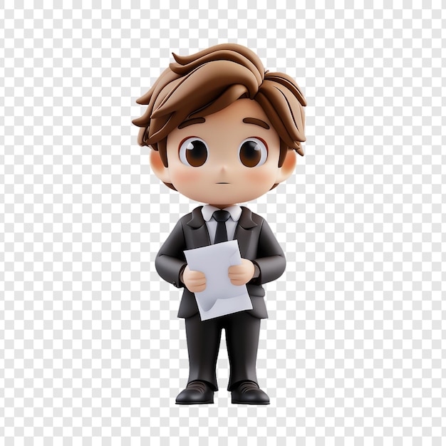 a cartoon character with a clipboard in his hand