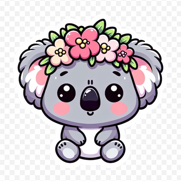 a cartoon character with a flower on its head