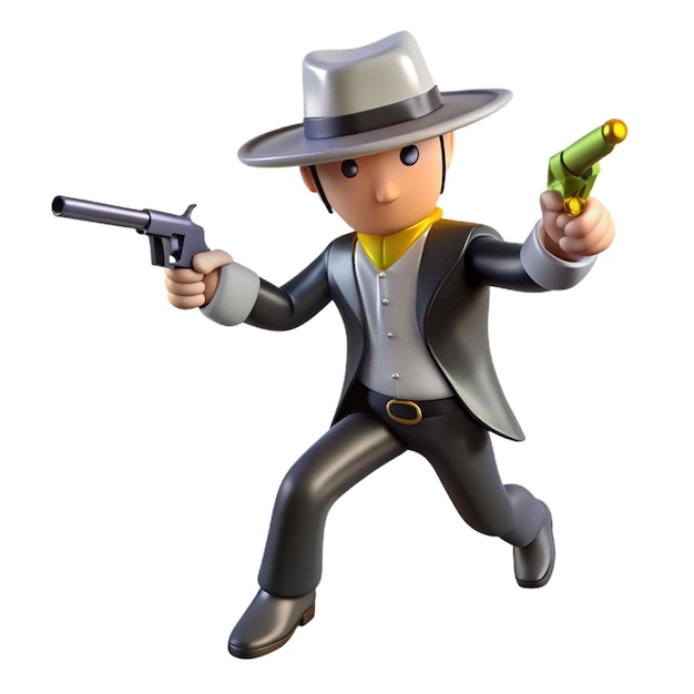 a cartoon character with a gun and a gun